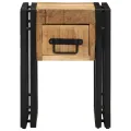 Table d'appoint  avec tiroir Noir 30x30x40 cm Bois de manguier massif