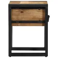Table d'appoint  avec tiroir Noir 30x30x40 cm Bois de manguier massif