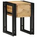 Table d'appoint  avec tiroir Noir 30x30x40 cm Bois de manguier massif