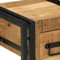Table d'appoint  avec tiroir Noir 30x30x40 cm Bois de manguier massif