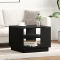 Table basse en chêne noir 55x55x42 cm en bois d'ingénierie