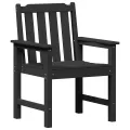 Chaises de jardin 2 pcs Noir HDPE