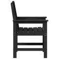 Chaises de jardin 2 pcs Noir HDPE