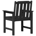 Chaises de jardin 2 pcs Noir HDPE