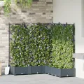 Jardinière avec Treillis 5 pcs Gris clair 120x120x125.5 cm