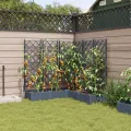 Jardinière avec Treillis 5 pcs Gris clair 120x120x125.5 cm