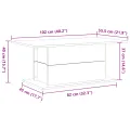 Table basse  en chêne noir 102x55,5x40 cm en bois d'ingénierie