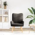 Chaise Relaxante  Gris Foncé Tissu en Laine Bouclée