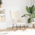Fauteuil relaxant  en tissu crème ressemblant à de la laine