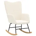 Fauteuil relaxant  en tissu crème ressemblant à de la laine