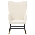 Fauteuil relaxant  en tissu crème ressemblant à de la laine