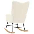 Fauteuil relaxant  en tissu crème ressemblant à de la laine