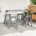 Tabourets de bar  6 pcs Gris clair HDPE