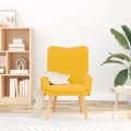 Fauteuil Relaxant  Jaune Clair en Velours Côtelé