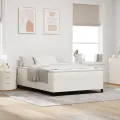 Cadre de lit Crème 140x190 cm en tissu corduroy