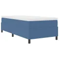 Lit à ressorts Bleu Simple en tissu velours côtelé