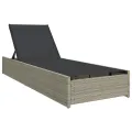 Chaise Longue Beige 60x200x27 cm Rattan Poly