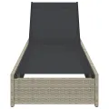 Chaise Longue Beige 60x200x27 cm Rattan Poly