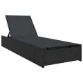 Chaise Longue Noire 60x200x27 cm en Rattan Synthétique
