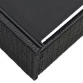 Chaise Longue Noire 60x200x27 cm en Rattan Synthétique