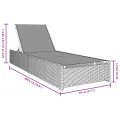 Chaise Longue Noire 60x200x27 cm en Rattan Synthétique