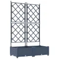 Jardinière de jardin avec treillis 2 pcs Grise 80x40x125.5 cm