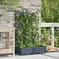 Jardinière de jardin avec treillis 2 pcs Grise 80x40x125.5 cm
