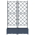 Jardinière de jardin avec treillis 2 pcs Grise 80x40x125.5 cm