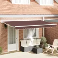 Tissu de remplacement pour auvent pour cadre de 4x2 m Marron
