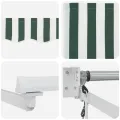 Auvent Rétractable Automatique  Vert et Blanc 450x300 cm