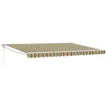 Store Rétractable Automatique Vert et Jaune 450x300 cm