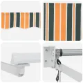 Store Rétractable Automatique Vert et Jaune 450x300 cm