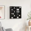 Vitrine Cabinet Noir Chêne 60x8,5x58 cm Bois d'ingénierie