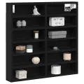 Vitrine Cabinet Noir Chêne 60x8,5x58 cm Bois d'ingénierie