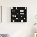 Vitrine Cabinet Noir Chêne 60x8,5x58 cm Bois d'ingénierie