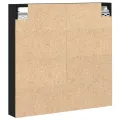 Vitrine Cabinet Noir Chêne 60x8,5x58 cm Bois d'ingénierie