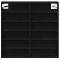 Vitrine Cabinet Noir Chêne 60x8,5x58 cm Bois d'ingénierie