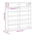 Vitrine Cabinet Noir Chêne 60x8,5x58 cm Bois d'ingénierie