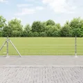 Clôture Euro avec 13 poteaux flanqués 0,6x50 m Acier Galvanisé