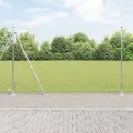 Clôture en Grillage avec 7 Poteaux 1,5x10 m Acier Galvanisé