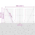 Clôture en chaîne avec 7 poteaux à bride 1,5x10 m en acier galvanisé