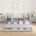 Lit de rangement Gris Sonoma 180x200 cm