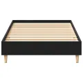 Lit  75x190 cm Noir Chêne en bois d'ingénierie
