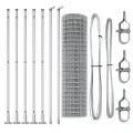 Clôture Euro avec 7 poteaux flangés 1.2x10 m en acier galvanisé