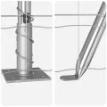 Clôture Euro avec 7 poteaux flangés 1.2x10 m en acier galvanisé