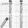 Clôture Euro avec 7 poteaux flasqués 1x10 m Acier galvanisé