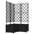 Jardinière avec treillis 3 pcs Noir 80x80x143 cm