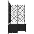 Jardinière avec treillis 3 pcs Noir 80x80x143 cm