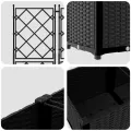 Jardinière avec treillis 3 pcs Noir 80x80x143 cm