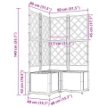 Jardinière avec treillis 3 pcs Noir 80x80x143 cm